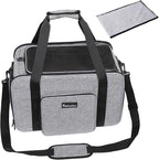 Petmolico Cat Carrier Soft-Sided Pet Bag for Small Medium Cats Puppies 16LBs - Airline Approved Pet Travel Carrier 3 Open Doors (Medium,Grey-X863)