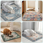 Hompet Cat Litter Mat 2 Pack, 18x28 Machine Washable Trapping Mats for Cats, Super Absorbent & Urine-Proof Cat Litter Box Mat for Floor, Waterproof & Non Slip Kitty Litter Rug