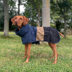 Spark Paws Dog Raincoat, Waterproof Windproof Rain Jacket, for Small Medium Large Extra Large Dogs, Reflective Breathable Full-Body Coverage Dry Suit - Blue Gold Black - S