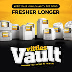 Vittles Vault Traditional Pet Food Storage Container For Dog Kibbles/Bird Seed/Oatmeal/Rice/Flour/Cereal, BPA Free Plastic, Sealed Airtight For Cat Food, Up To 80 lb, Made in USA, With Scoop, Gray