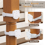 Upgraded Retractable Baby Gates for Stairs & Banister, Mesh Dog Gate Indoor, Extends to 55" Wide 33" Tall, Child Safety Gate for Stairway, Banister & Wall Mount (White)