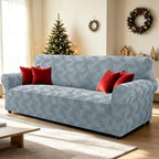 ZNSAYOTX Stretch Oversized Couch Covers for 3 Cushion Couch, 1-Piece Extra Large Sofa Cover Slipcover, Furniture Protector with Elastic Bottom Geometrical Jacquard Fabric (X-Large, Light Grey)