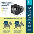 Sherpa Pet Carrier Airline Approved with Spring Wire Frame - Cat Carrier and Dog Carriers for Airline Travel and Vet Visits, Mesh Ventilation, Locking Zippers - Charcoal Grey, Large