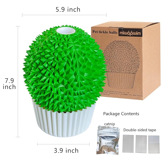 miwoowim Cat Face Scratcher Wall Corner Massage Comb, Self Grooming Brush | Catnip Feeder Toy with Catnip. Multi-purpose scratcher. Easy to install with adhesive tape. Removes loose fur