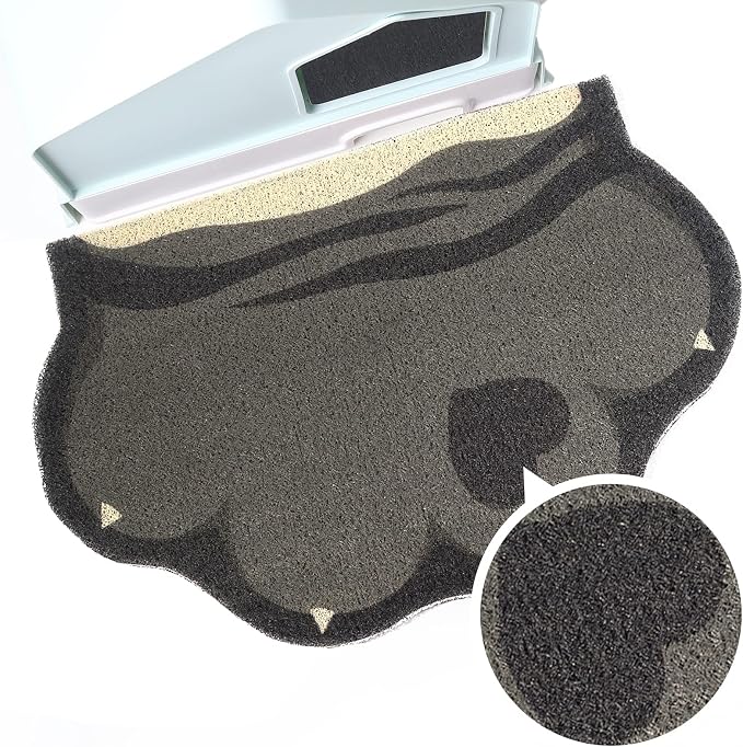 Cute Cat Litter Mat 24”x16”, Litter Box Mat, Litter Trapping Mat, Soft on Kitty Paws, Easy Clean, Anti Slip, Pet Accessories, Door Floor mats - TigerSpot Blackpaw
