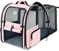 Large Cat Backpack Carrier Expandable Foldable Pet Carrier Backpack for Small Dogs Puppy Medium Cats Fit Up to 18 Lbs for Travel, Hiking,Pink XL Size