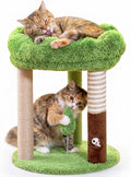 Woochpet 20" Small Cat Tree with 3 Scratching Posts and Perch Bed | Removable Washable Top Cover, Natural Sisal Rope, Compact Design, For Small Cats and Kittens