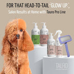 Tauro Pro Line Deshedding Wooden Brush for Dogs & Cats, Medium (M), Purple | Dematting & Detangling, for Mid-Length to Long Coats, Flexible Cushion, Ideal for Doodles & Poodles