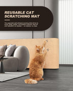 Cat Scratch Furniture Protector, Trimmable Self-Adhesive Carpet, DIY Climb Cat Scratcher Mat for Covering Cat Tower and Couch Protector from Cat Claws（Beige）