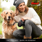 FLEXI® New Classic Tape Retractable Dog Leash, Medium 16ft -Black Red | German engineered, original flexi leash, durable quality, dogs up to 30-55 lbs, tangle-free, walking, reliable brake system