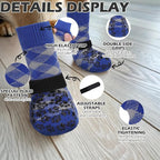 EXPAWLORER Dog Socks for Summer Hot Pavement to Prevent Licking Paws, Anti Slip Doggie Booties Grippy Shoes for Hardwood Floors, Boots & Paw Protectors for Small Medium Large Senior Dogs Blue L