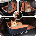 Dog Car Seat Bed 2 in 1 for Small/Medium Dogs up to 35 lbs,Adjustable Safety Leashes,Memory Foam with Soft Fabric Pets Travel Car Bed,Easily Installed in Front and Back seat,Removable and Washable.