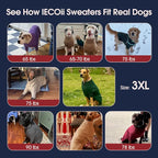 IECOii XXXL Dog Sweater,Warm Dog Sweaters for Extra Large Dogs Girl Boy,Stretchy & Cozy,Turtleneck Knitted Pullover for Pet Wear On Holiday,Easy On Doggy Sweatshirt for Labrador (Purple,XXXL)