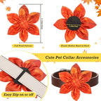 60 Pcs Fall Plaid Dog Collar Flowers Bulk Thanksgiving Pet Flower Collar Bow Ties Holiday Accessories Charms Slide Attachment for Small Medium Large Dog Cat Puppy Bow Grooming Supplies