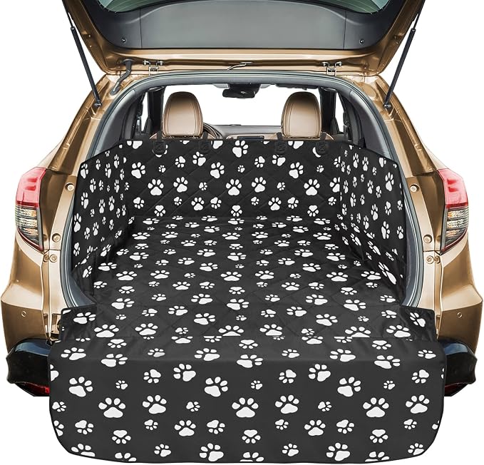 Veckle SUV Cargo Liner for Dogs - Trunk Cover with Bumper Flap Protector | Waterproof Pet Cargo Cover with Side Flaps, Dog Car Seat Cover with Non-Slip Trunk Mat, Prevents Scratches Pet Hair Mud Dirt