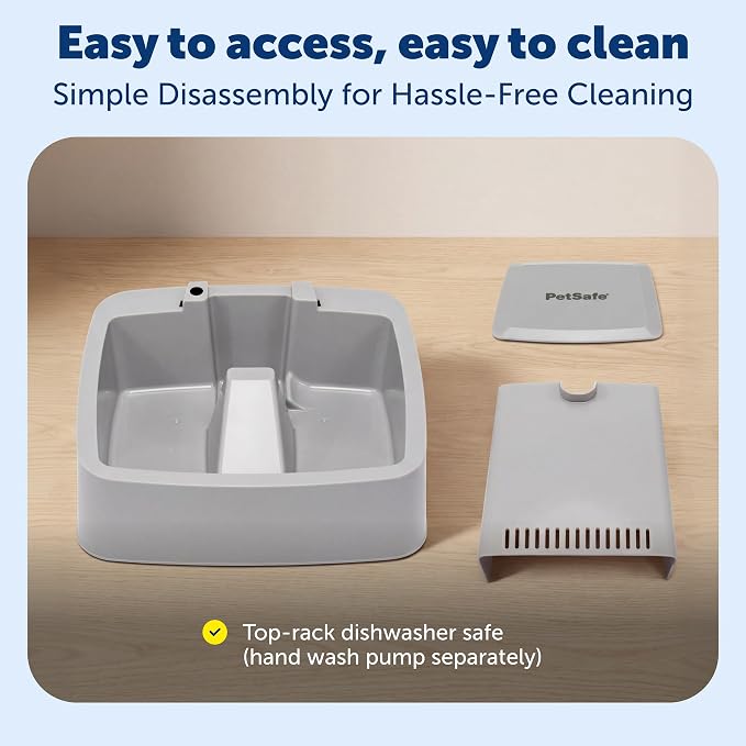 PetSafe Oasys Pet Fountain, 1/2 Gallon, Cats & Small Dogs, Extra Filters | Adjustable Flow Control, Whisker-Friendly Tray, Extra 12-Pack Replaceable Carbon & 2-Pack Foam Filters Included