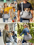 Ownpets Pet Sling Carrier, Fits 15 to 25lbs Extra-Large Dog/Cat Sling Carrier Reversible and Hands-Free Dog Bag with Adjustable Strap and Pocket Shoulder Pad for Outdoor Travel Hiking