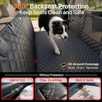 Doglike Hard Bottom Back Seat Extender for Dogs, 650LB Heavy Duty Support, Waterproof Dog Car Seat Cover with Removable Washable Mat, Dog Hammock with Mesh Window for Mid-Size Sedans & Compact SUVs