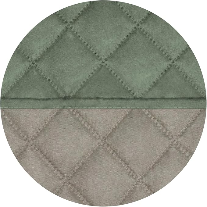 PureFit Reversible Quilted Couch Covers for Dogs Loveseat Sofa Cover 54" | Greyish Green/Beige, Water Resistant Couch Protector, Washable Pet Couch Cover with Non Slip and Elastic Straps For Kids