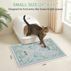 Glittme Cat Litter Mat, 24"x15" Non-Slip Washable Trapping Mat for Cats | Litter Trapping Mat With Thick PVC Coil To Catch Scatter, Soft On Paws And Waterproof Bottom To Protect Floors