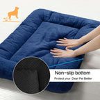 Dog Beds Crate Pad for Small Dogs Fit Metal,Ultra Soft, Washable & Anti-Slip Kennel Pad for Dogs Cozy Sleeping Mat,Navy Blue 24inch