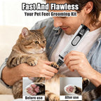 Silent Pets Nail Grinder with 2 Lights and 3 Speeds,Cordless Nail Trimmers | Rechargeable Dog Nail Trimmers,Painless Paws Grooming Pro for Small Medium Large Dogs & Cats (2 Replacement Heads)