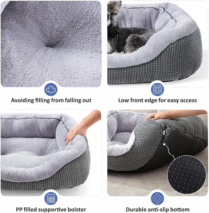 INVENHO Large Dog Beds Large Sized Dog, Washable Orthopedic Warming Soft Sleeping Durable with Anti-Slip Bottom