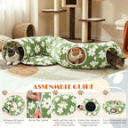 Cat Tunnel Bed with Interactive Cat Toys - Cat Tunnels for Indoor Cats | Donut Tunnel with Hideaway & Cushion, and Interactive Toys for Kitten, A Peekaboo Cave That'S Perfect for Indoor Pets to Play
