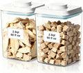 Dog Cat Pop Food Storage Container Airtight Pet Treat Container 2.8qt*2 | Stackable Pet Storage Bin Pop Lid Plastic Container for Kibble & Treats BPA-Free One-Touch Opening for Kitchen Organizer