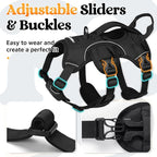 rabbitgoo Escape Proof Dog Harness for Small, No Pull with Lift Handle | No Escape, Full Soft Padded, Reflective Adjustable Vest, Leash Clip for Walking Hiking Training, Black, Small