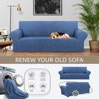 Stretch Couch Covers for Sofa, 3 Cushion Couch Slipcover,Riverside | 1-Piece Washable Sofa Cover Pet Friendly(78"-94") Furniture Protector Soft Jacquard, Elastic Bottom for Dogs & Kids