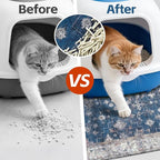 Cat Litter Mat Litter Trapping Mat, 33"x22" Waterproof Urine Proof Litter Box Mat Catcher Mat Non-Slip Washable for Kitty Kitten, Navy