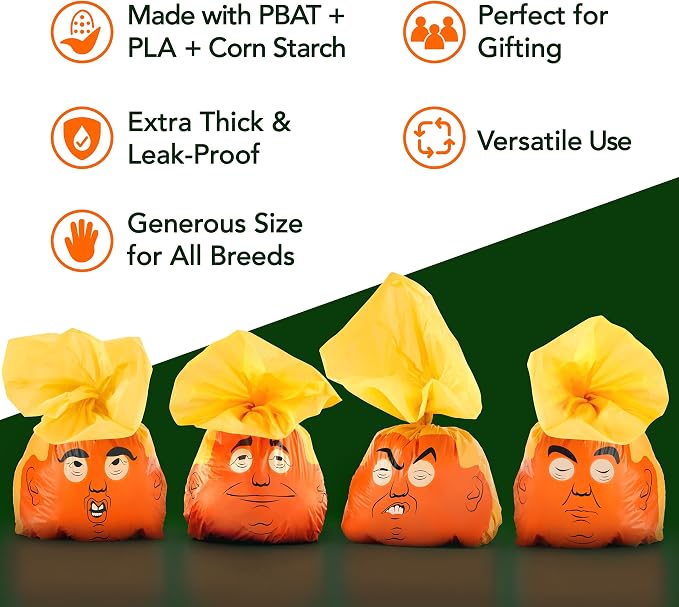 Dog Poop Bags Rolls, Unscented, Leakproof, Stable Genius, 60 Bags | The original viral bag — 4 pet waste refills, 15 per roll, easy tear-off. Unscented, 4 Rolls