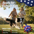 QDAN Dog Toys Soccer Ball with Straps, 8 Inch Dog Balls for Large Dogs | Outdoor Herding Balls for Dogs, Beach Pool Dog Water Toy, Interactive Puppy Soccer Toy with Tabs, Puppy Dog Birthday Gifts