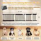 SHYUJAJIE Dog Gate for Small Dogs,14" Height Short Dog Gate | Adjustable 18-48" Small Pet Gate for doorways,Low Pet Gate to Step Over,Pressure Mounted for Doorways & Stairs,Black