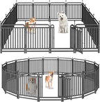 Thickened Dog Playpen Foldable Metal Yard Fence32/43inch Compact Portable Animal Barrier Fence for Indoor Outdoor (16 Panels, 32 inch)