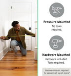 Ingenuity Decorative Extra Tall Baby Gate & Dog Gate, 28.5"-48" Wide, 36" Tall, Hardware or Pressure Mounted, Install on Top or Bottom of Stairs, Banister, or Doorway - White