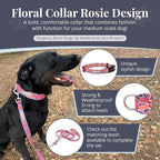 Lucky Love Dog - Adjustable Dog Collar with Easy Click Buckle for Medium, Durable, & Comfortable for Male & Female Dogs, Pet Collar for Puppies & Adult Dogs - Rosie, Medium