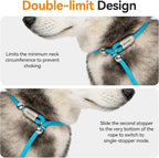 Dog Slip Leash with Double Padded Handles, Dog Training Lead to Stop Pulling,No-Pull Slip Leash and Collar Combo, Anti-Tangle,Traffic Control,Heavy Duty&Durable