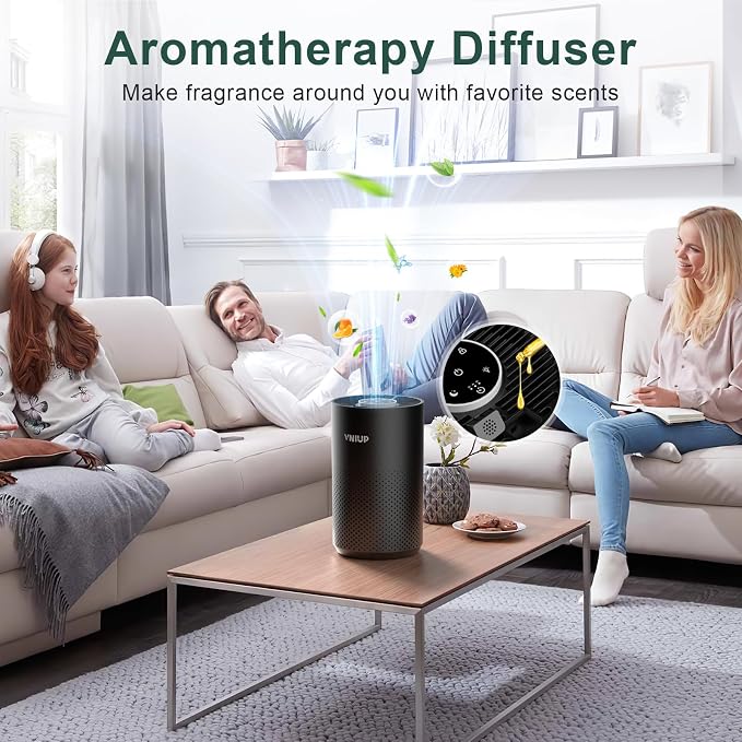 Air Purifiers for Bedroom Home up to 1350 ft² - Vniup H14 True Room Air Purifiers for Bedroom, with Fragrance Function Sleep Mode& Light Mode Air Cleaner for Pet Dander Odor Dust Smoke
