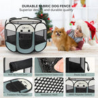 Siedihit Dog Playpen, Puppy Pet Playpen, Medium Dogs Tent Crates Cage Indoor/Outdoor, Portable Pop Up Dog Kennel Playpen with Carrying Case for Dogs/Cats/Rabbits, Removable Zipper Top, Grey