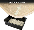 Cat Litter Box Mat, Kitty Premium PVC Pad, Durable Trapping Rug, Phthalate Free, Urine-Resistant, Scatter Control, XXL 47 x 36 Inch, Beige