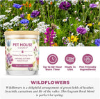 Pet House Candles, Plant-Based, Long Lasting, Clean Burning Scented Pet Odor Candles, 60 Hour Burn Time - Wildflowers, 9 oz, 2 Pack