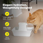 PetSafe Drinkwell Pagoda Fountain, 70 oz Ceramic, 4-Pk Filters Included | 2 Free-Falling Water Streams Encourage Hydration, Pet Water Fountain for Cats & Dogs, Includes 4 Carbon + 2 Foam Filters