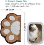 Cute Cat Litter Mat 24”x16”, Litter Box Mat, Litter Trapping Mat, Soft on Kitty Paws, Easy Clean, Anti Slip, Pet Accessories, Door Floor mats - Brown White60*40