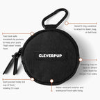 Snackpack Double Insulated Dog Treat Pouch – 1.5 Cup Capacity, 2 BPA-Free Waterproof Zipper Pockets, Carabiner for Belt/Leash – Compact Training & Travel Bag – Graphite