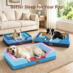 Comfort Expression Orthopedic Dog Beds for Large Sized Dog with Bolster | Waterproof Dog Couch Bed with Washable Cover & Non-Slip Bottom, Supportive Egg Crate Foam Large Pet Bed, 36x27 Inch