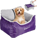 BurgeonNest Dog Car Seat for Small Dogs & Cats Under 25 lbs, Purple