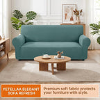 XINEAGE Stretch 2 Seater Slipcover, Non-Slip Pet Couch Cover,Light Blue | Washable Furniture Protector, Elastic Bottom, Dogs & Cats Friendly, Scratch-resistant, Fast Setup, High Elasticity