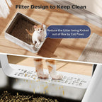 FURTIME 2 Pack Stainless Steel Cat Litter Box with Lid, Metal Kitty Litter Box for Small Cats, Kitten Litter Boxs with Non-Sticky, Anti-Leakage, Easy to Clean, 17"x13"x8.4" (Small)